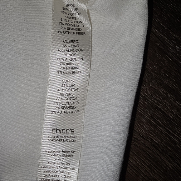 Chicos Cream Button-Up Jacket with Fringe Sz 2 Boho Hippie Utility Spring - Picture 13 of 13